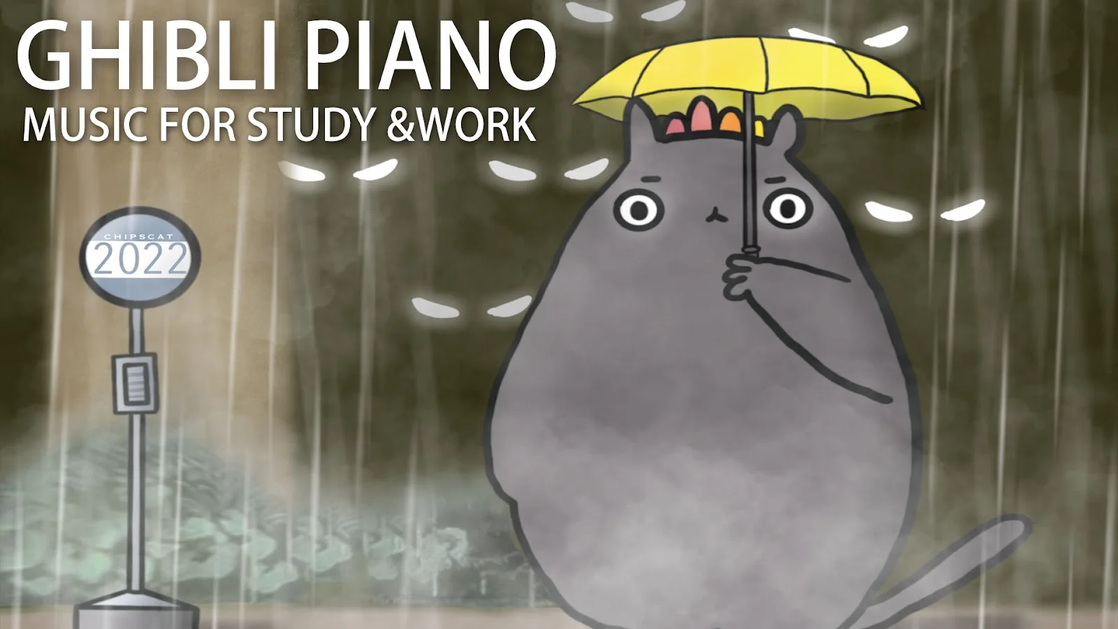 YouTube 縮圖設計範例：Ghibli Piano Music for Study & Work